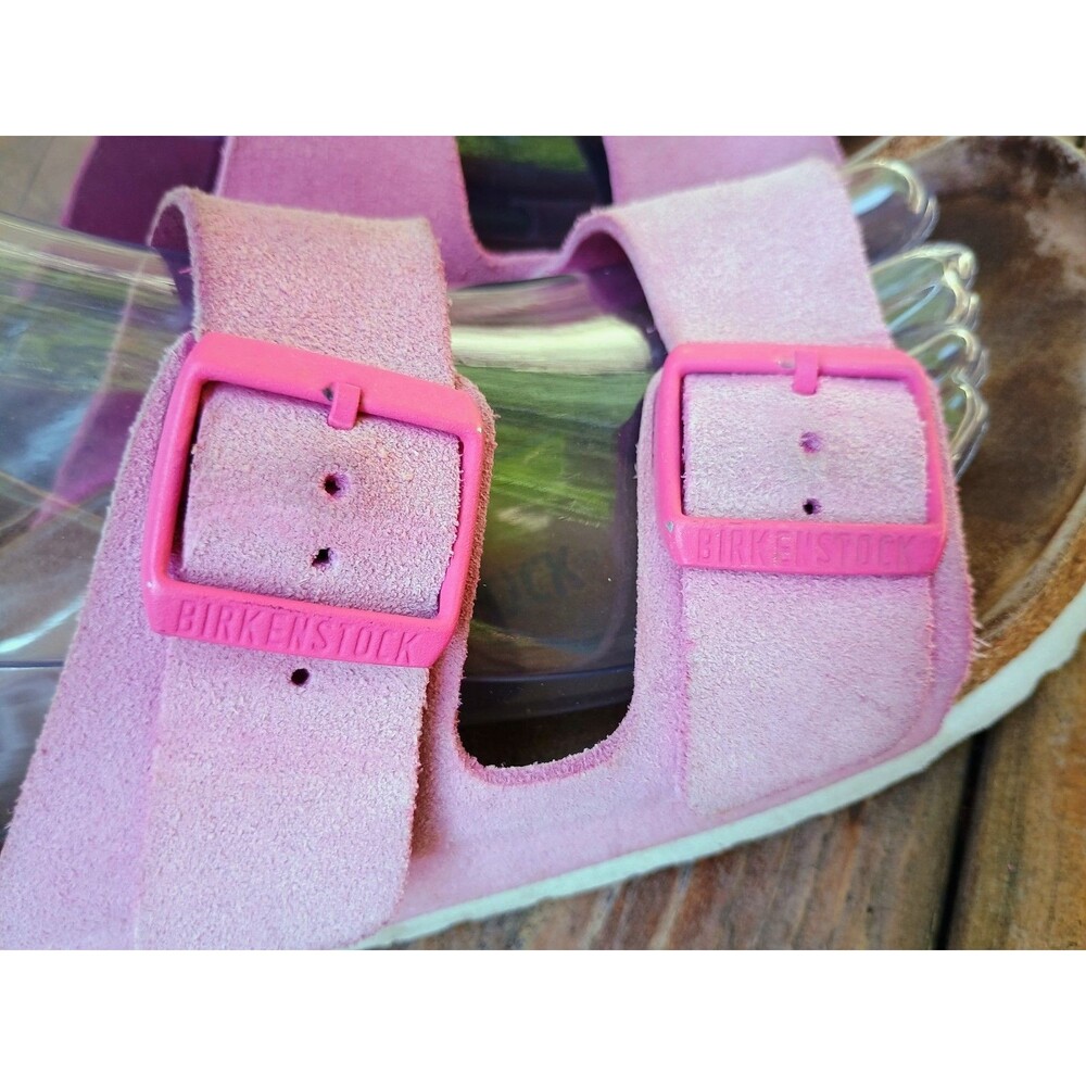 Birkenstock Arizona Womens 40 Sandals Pink Suede Soft Footbed US Women's 9 - Picture 2 of 10